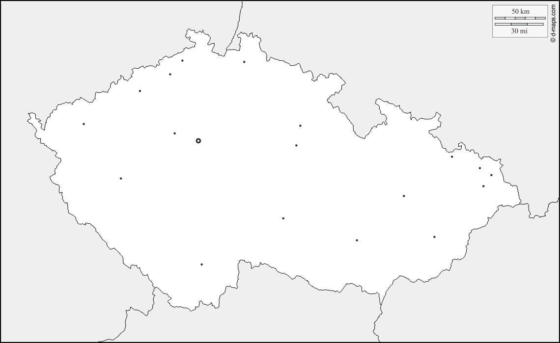 捷克空白的地图