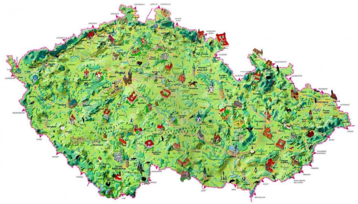 旅游地图捷克共和国