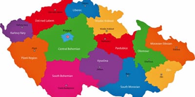 捷克共和国地区的地图