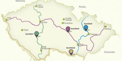 捷克共和国骑自行车的地图